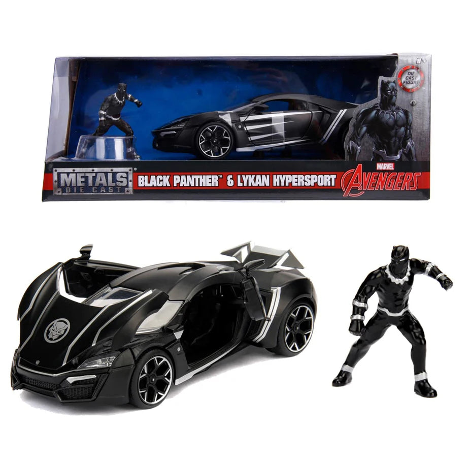 Jada Marvel Avengers Lykan Hypersport Car & Black Panther Figure (1:24)