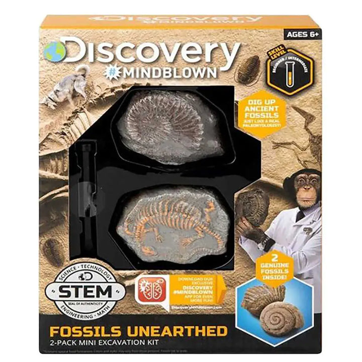 Discovery Mindblown Fossils Unearthen Mini Excavation Kit (2 Pack)
