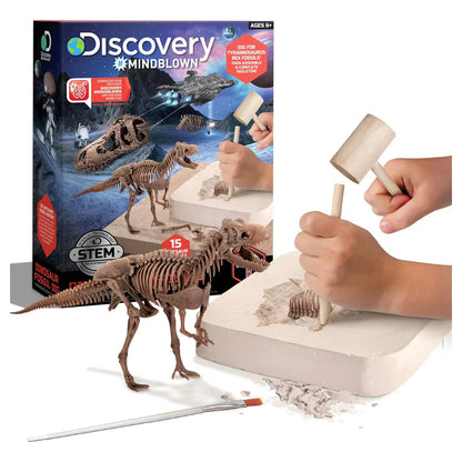 Discovery Mindblown Dinosaur Fossil Dig T-Rex Skeleton Excavation 3D Puzzle Kit (15 Pieces)