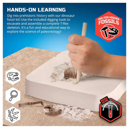 Discovery Mindblown Dinosaur Fossil Dig T-Rex Skeleton Excavation 3D Puzzle Kit (15 Pieces)