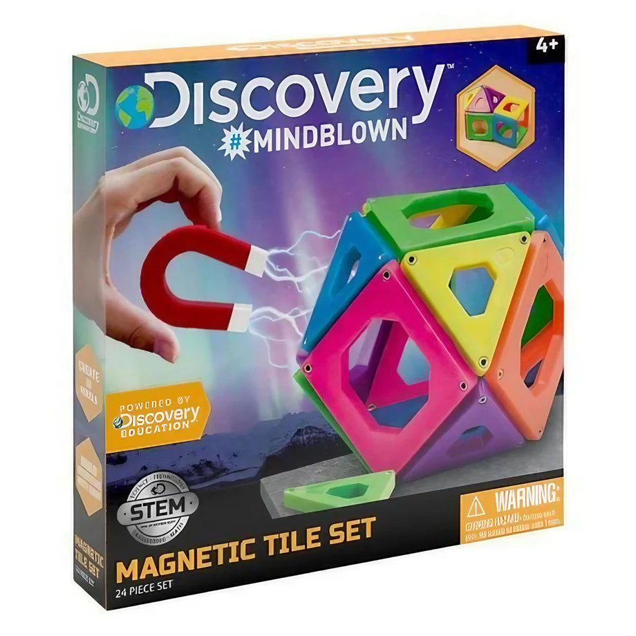 Discovery Mindblown Magnetic Tiles Set (24 Pieces)