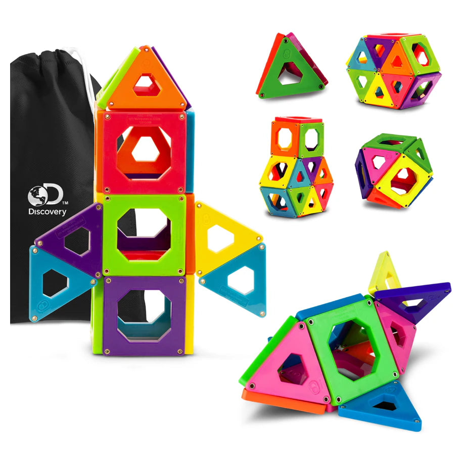 Discovery Mindblown Magnetic Tiles Set (24 Pieces)