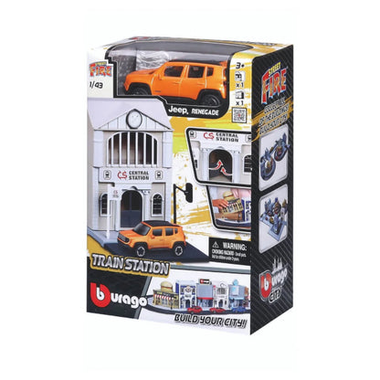Bburago Street Fire City Police Station Playset
