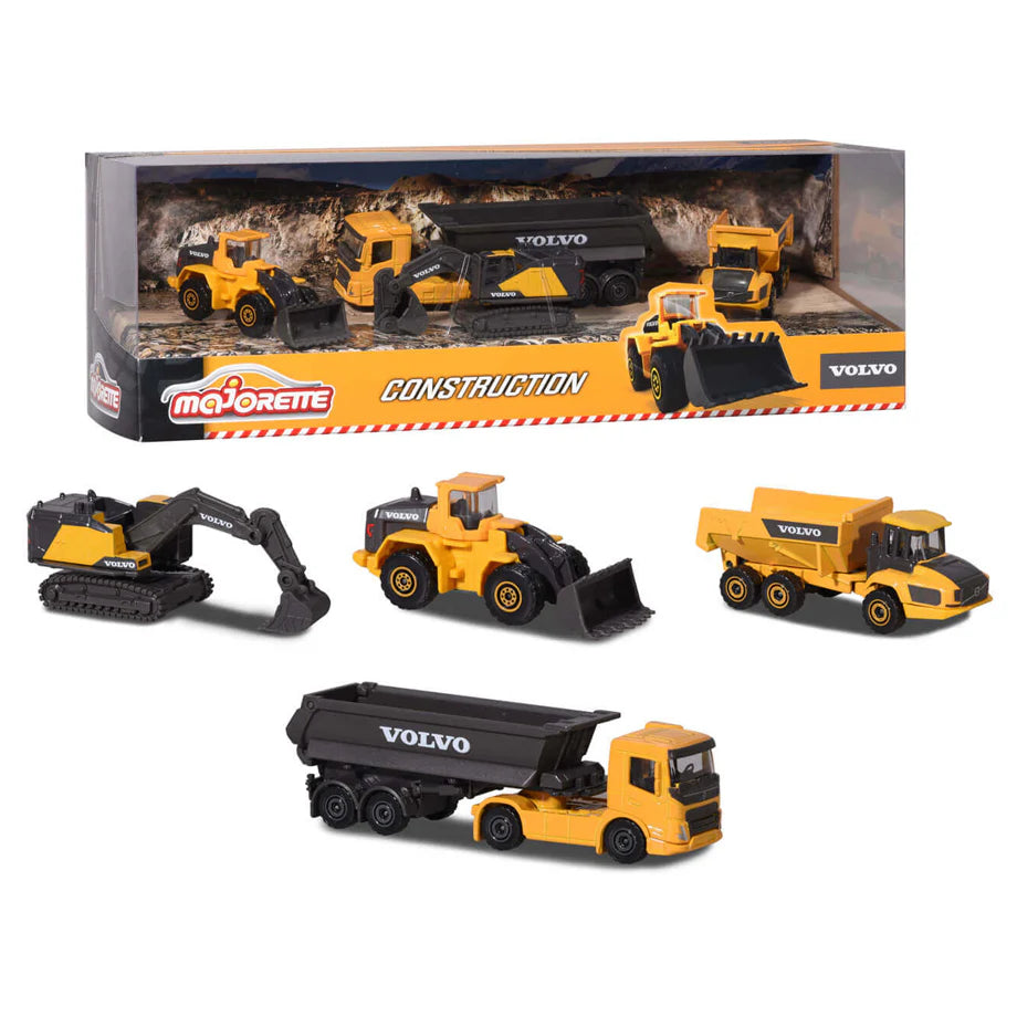 Majorette Volvo Construction Vehicles (4 Pack)