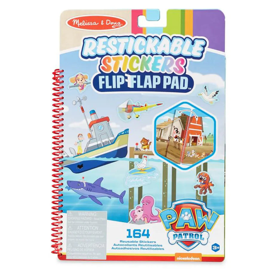 PAW Patrol: Melissa & Doug PAW Patrol Adventure Bay Restickable Stickers Flip-Flap Pad