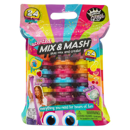 WeCool Compound Kings Scented Mix and Mash Putty and Slime Play, Mix and Create Activity Set (24 Pieces)