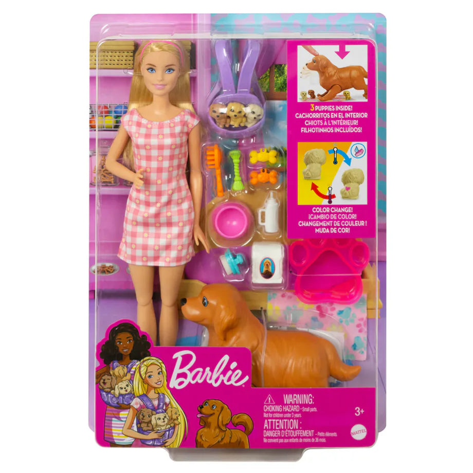 Barbie Newborn Pups Playset & Doll