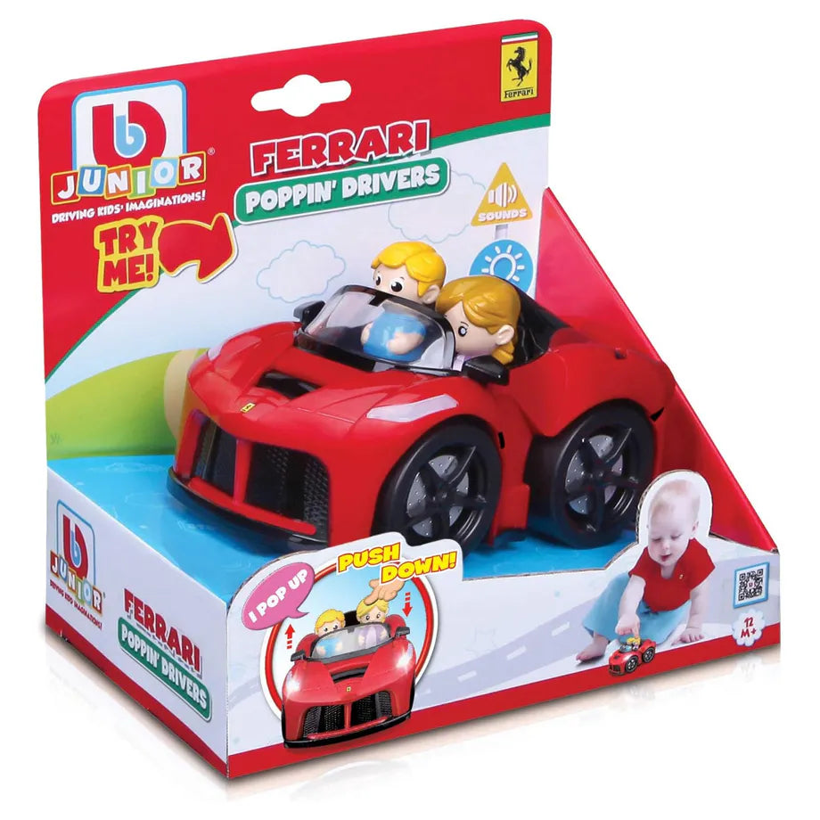 Bburago Junior Ferrari Poppin Drivers Toy Car (Red)