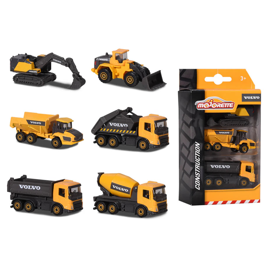 Majorette Volvo Construction Die-cast Vehicle Set (3 Pack, Assorted)
