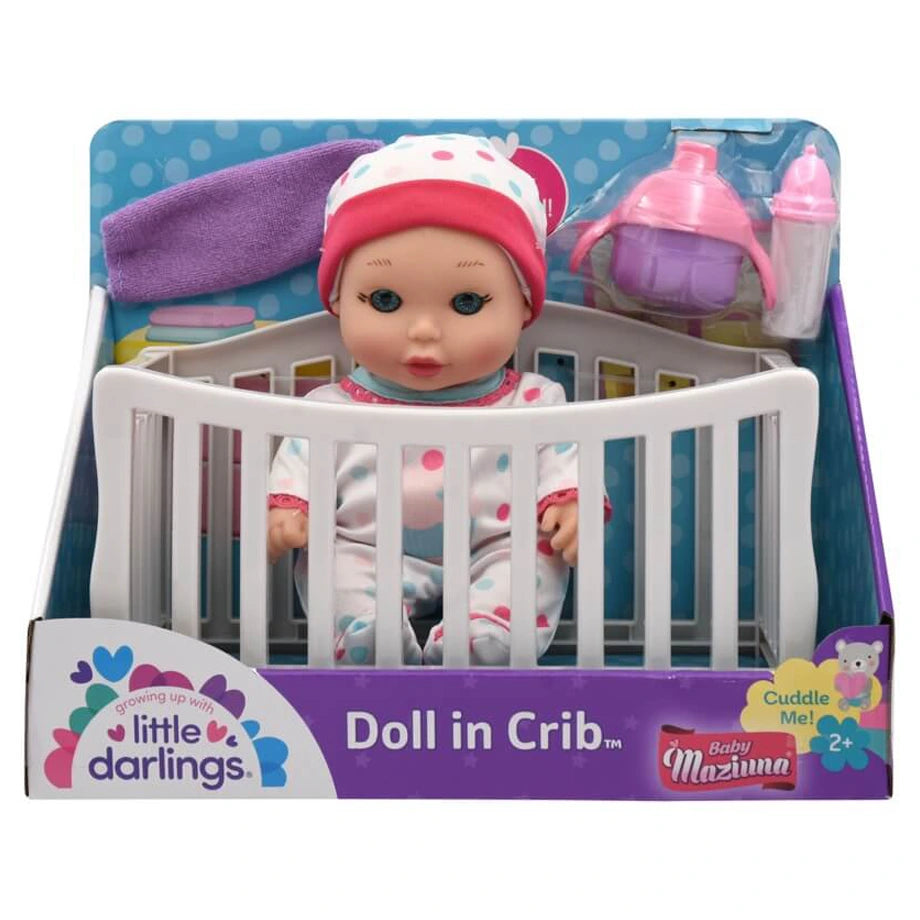 Baby Maziuna Little Darlings Doll in Crib (20 cm)