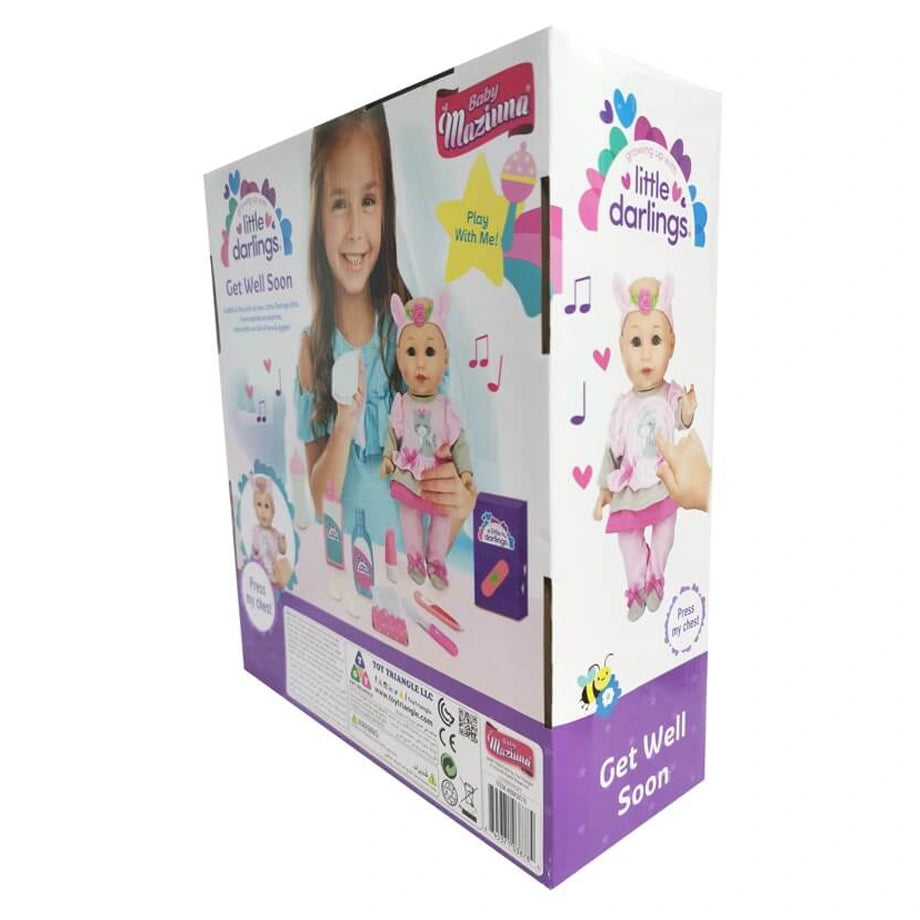 Baby Maziuna Little Darlings Get Well Soon Doll & Playset (15 Pieces)