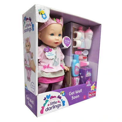 Baby Maziuna Little Darlings Get Well Soon Doll & Playset (15 Pieces)