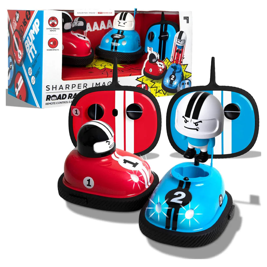 Sharper Image Bumper Rivals Remote Control Ejecting Bumper Cars Set (Pack of 2, Blue/Red)