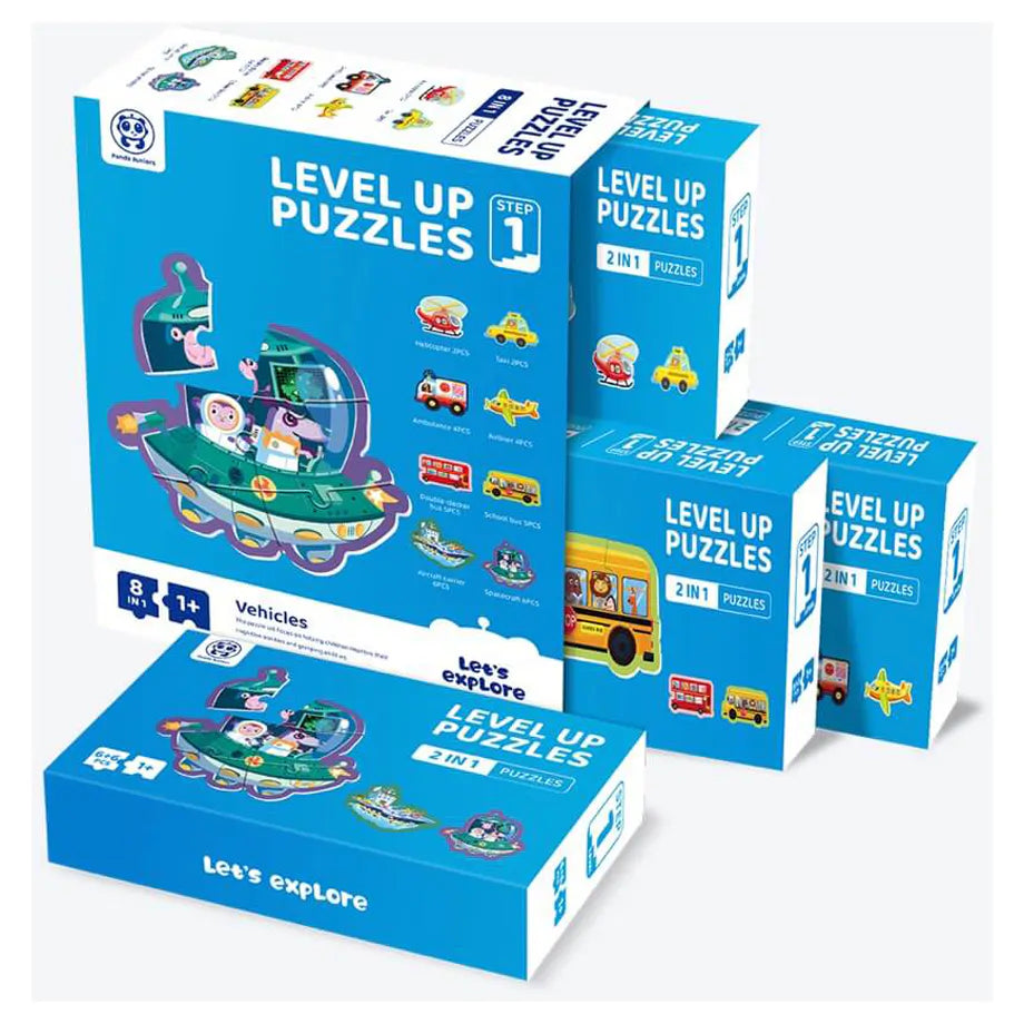 Panda Juniors Step 1 Level Up 8-in-1 Traffic Puzzle Set