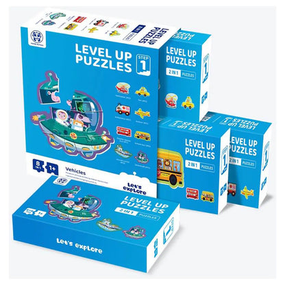 Panda Juniors Step 1 Level Up 8-in-1 Traffic Puzzle Set