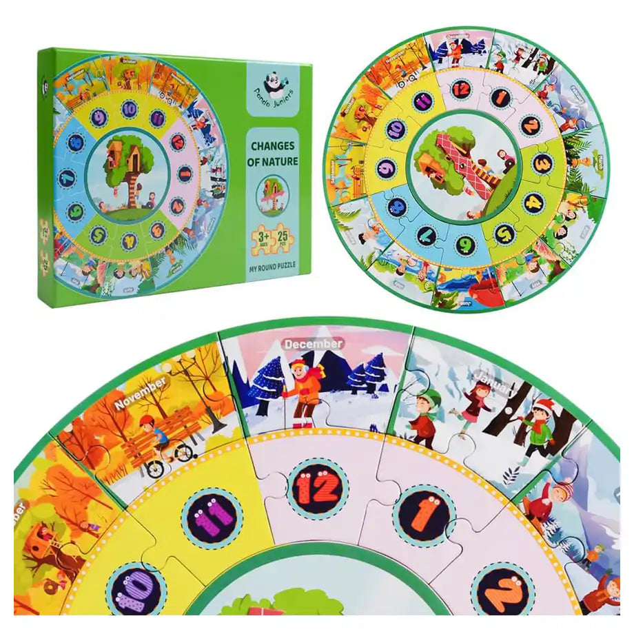 Panda Juniors My Round Puzzle Changes of Nature Puzzle
