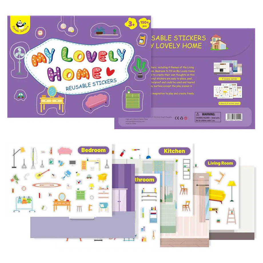 Panda Juniors My Lovely Home Reusable Stickers Activity Set