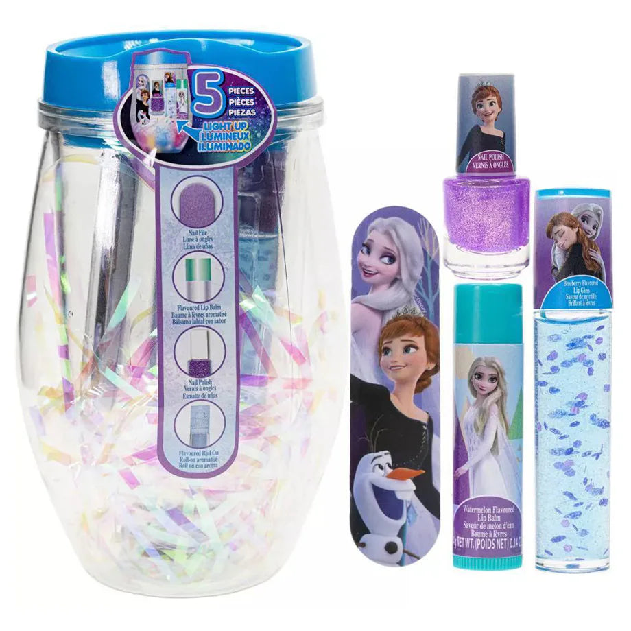 Townley Girl Disney Princess Light Up Cosmetic Tumbler Set 5 Pieces ( Assorted)