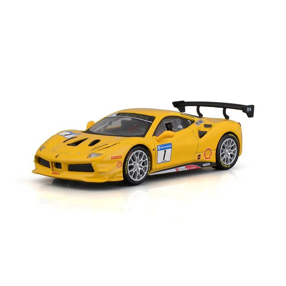 Bburago Ferrari Racing 488 Challenge 2017 Die-Cast Vehicle (1:43, Yellow)