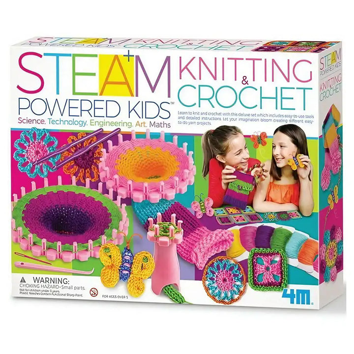 4M STEAM Powered Kids Knitting & Crochet Kit