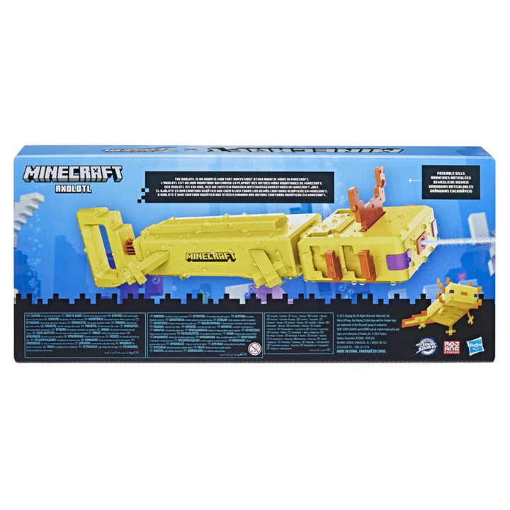 Nerf Super Soaker Minecraft Axolotl Water Blaster 38.5 x 14.7 cm, (Yellow)