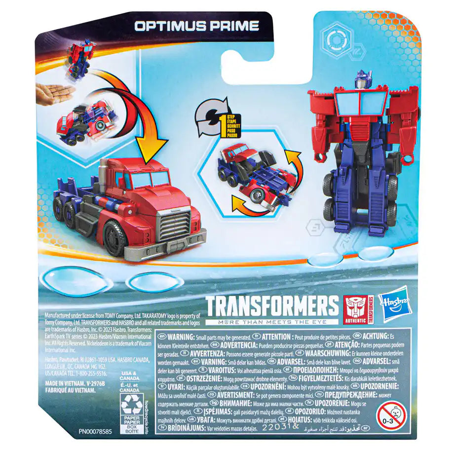 Hasbro Transformers EarthSpark Optimus Prime 1-Step Flip Changer Action Figure (10.16 cm)