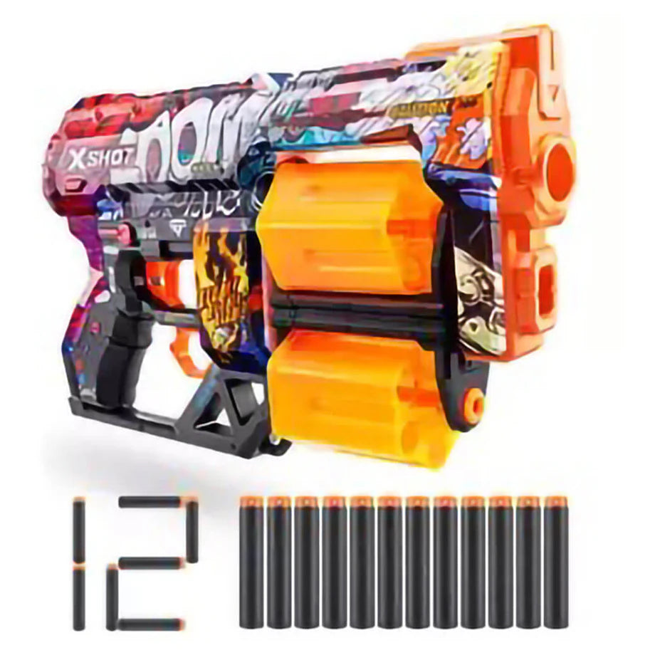 X-Shot Skins Griefer Blaster With 12 Darts (Designs May Vary)