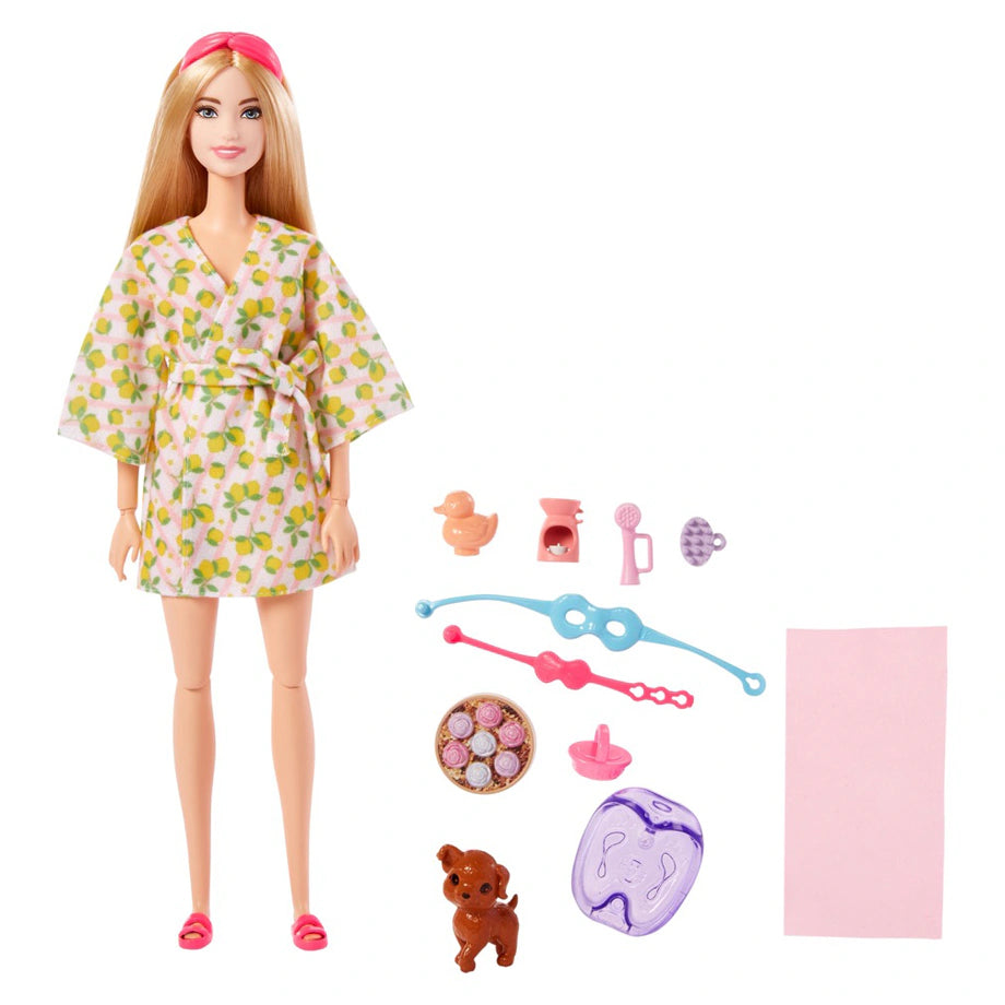 Barbie Wellness Spa Day Barbie Doll with Puppy Playset