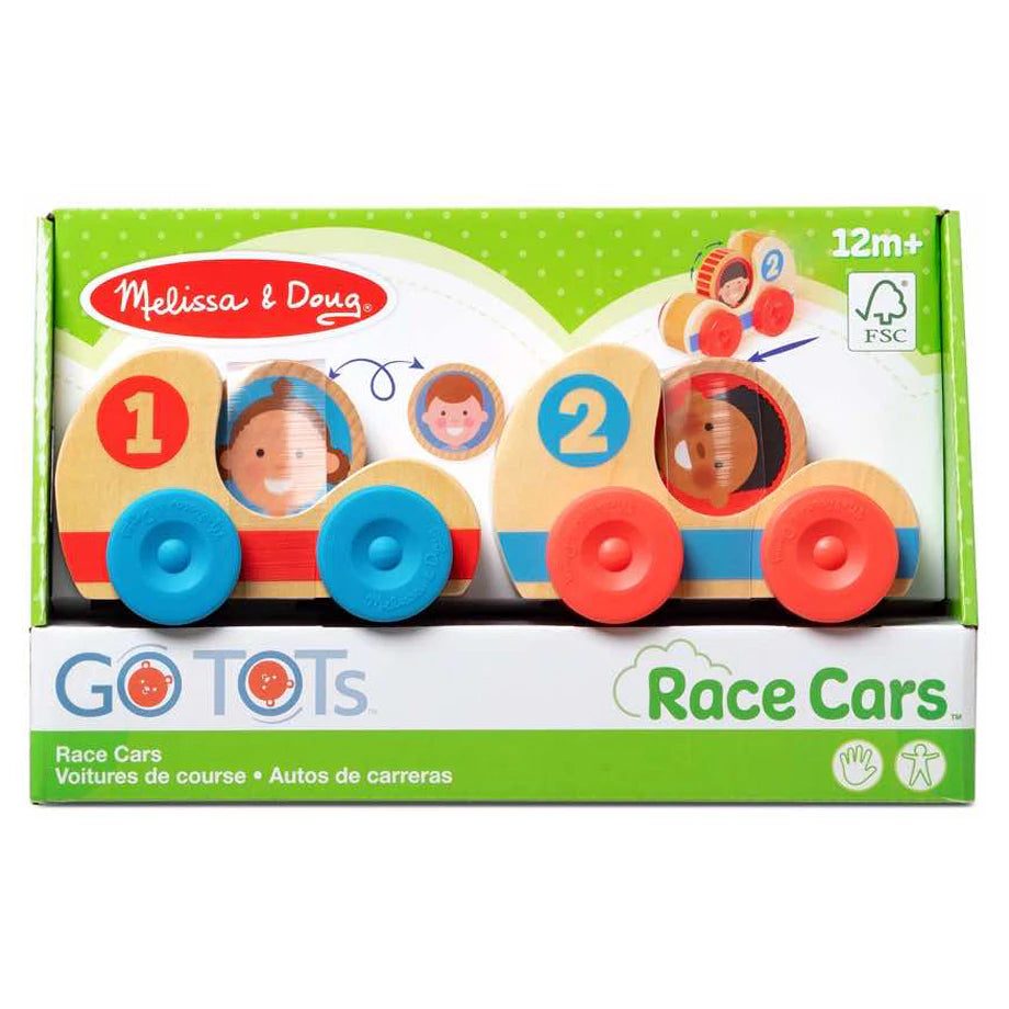 Melissa & Doug GO Tots Wooden Race Cars (4 Pieces)