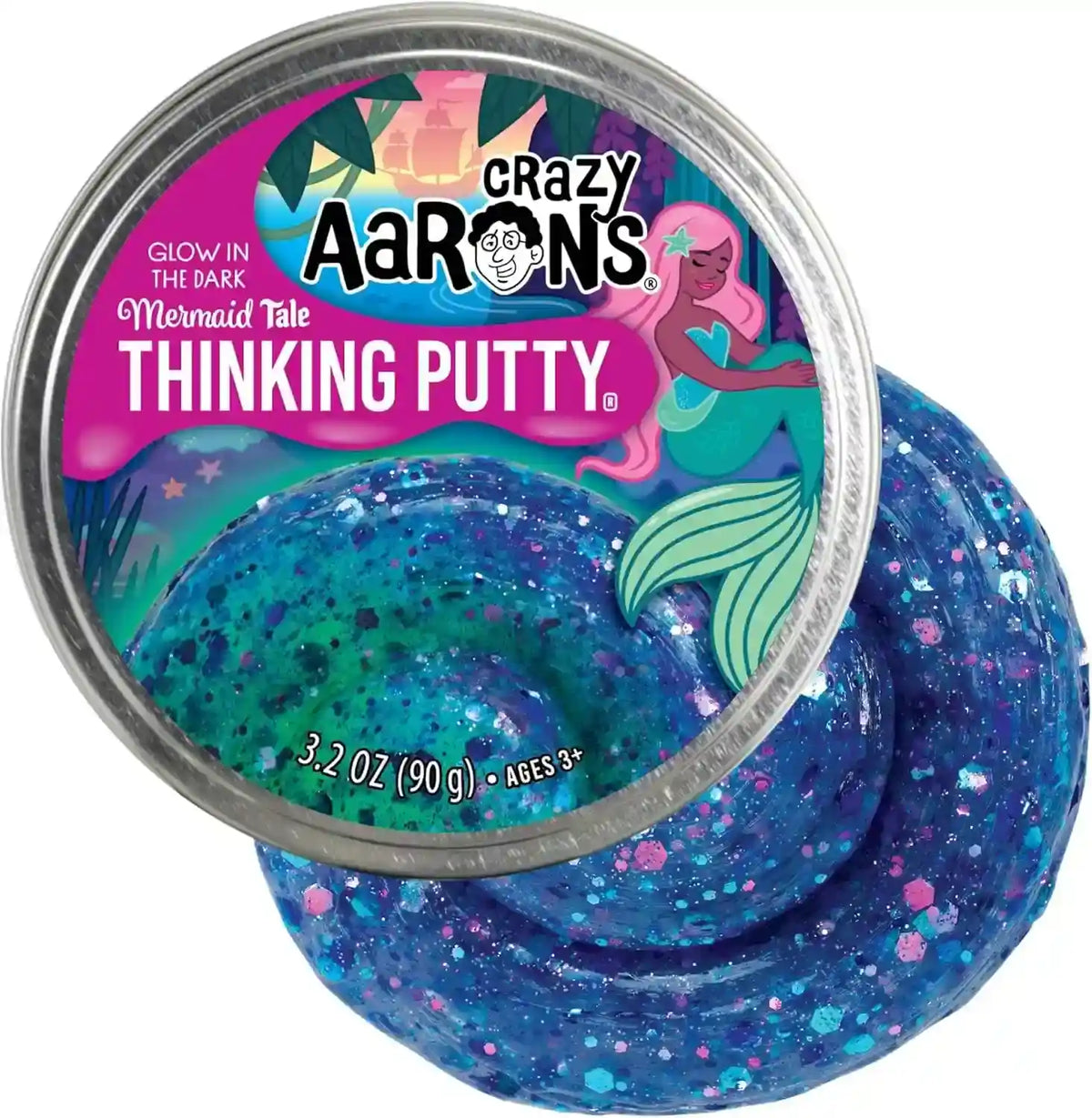 Crazy Aaron's Glow in the Dark Mermaid Tale Thinking Putty