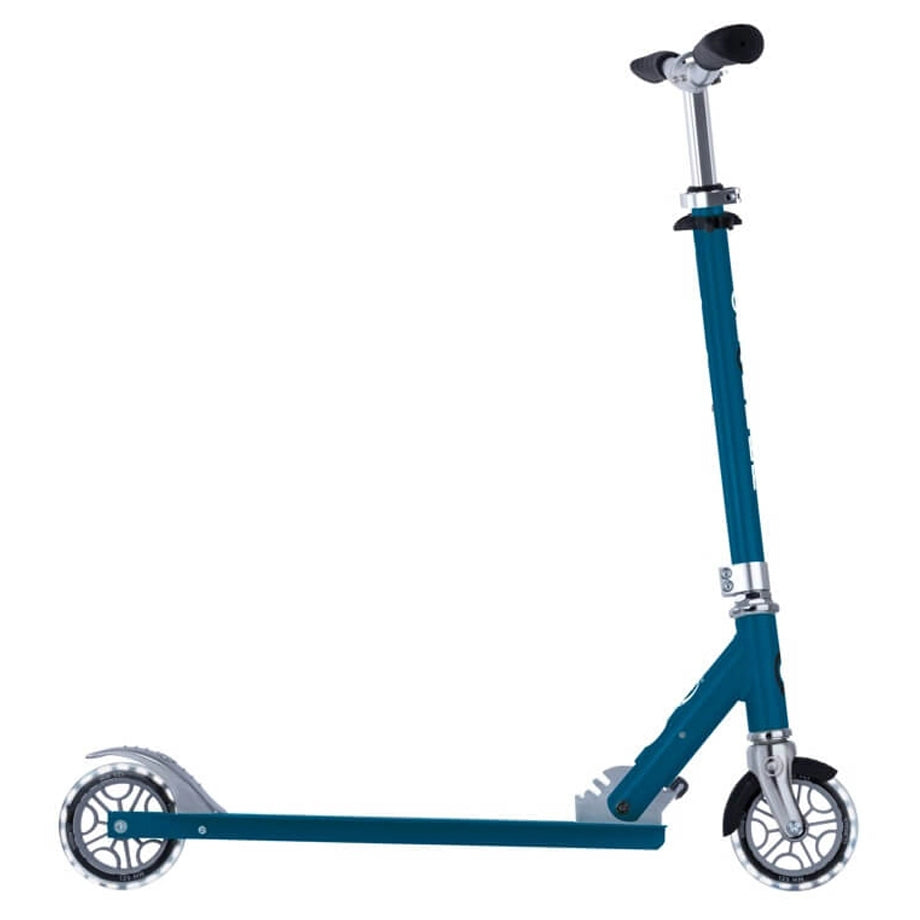 Globber Flow Elements Kick Scooter with Lights (Petrol Blue)