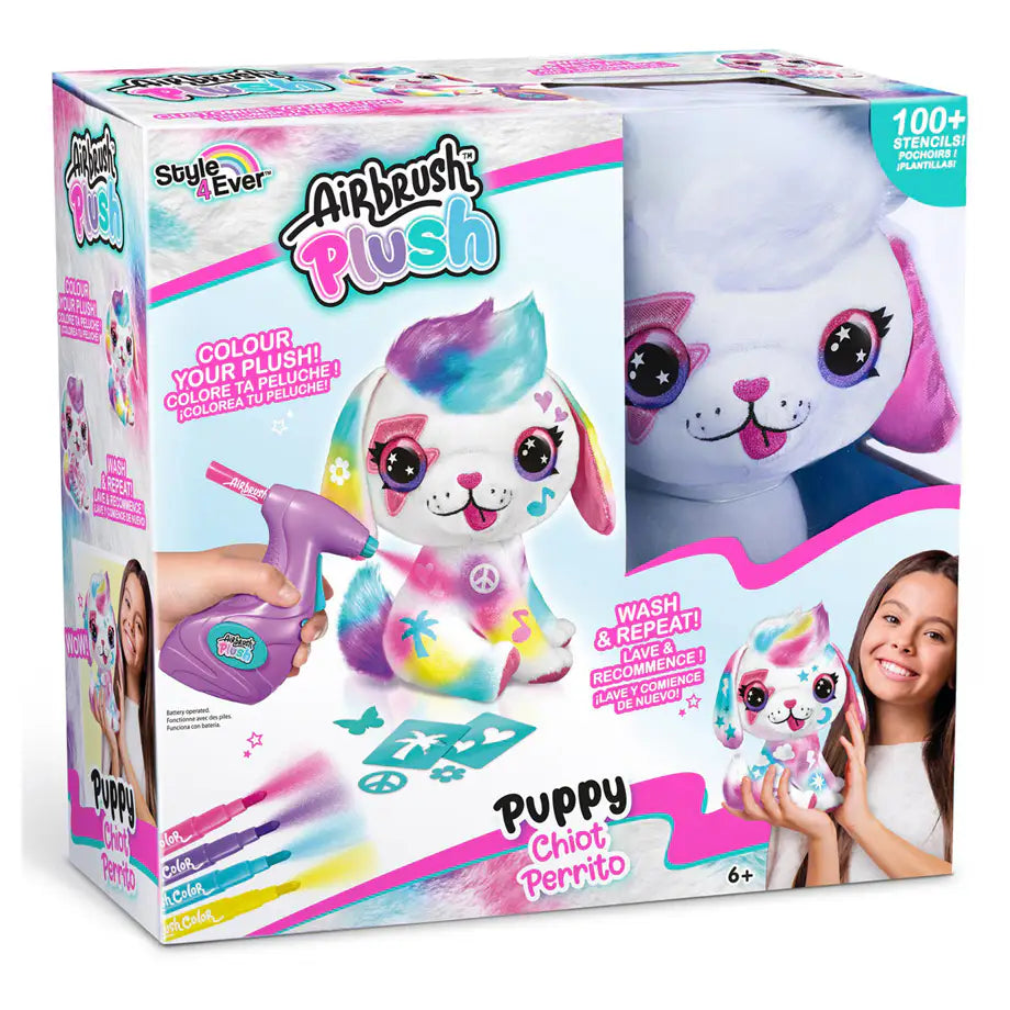 Canal Toys Style 4Ever Airblush Plush Puppy Color & Customize (26 cm, White)