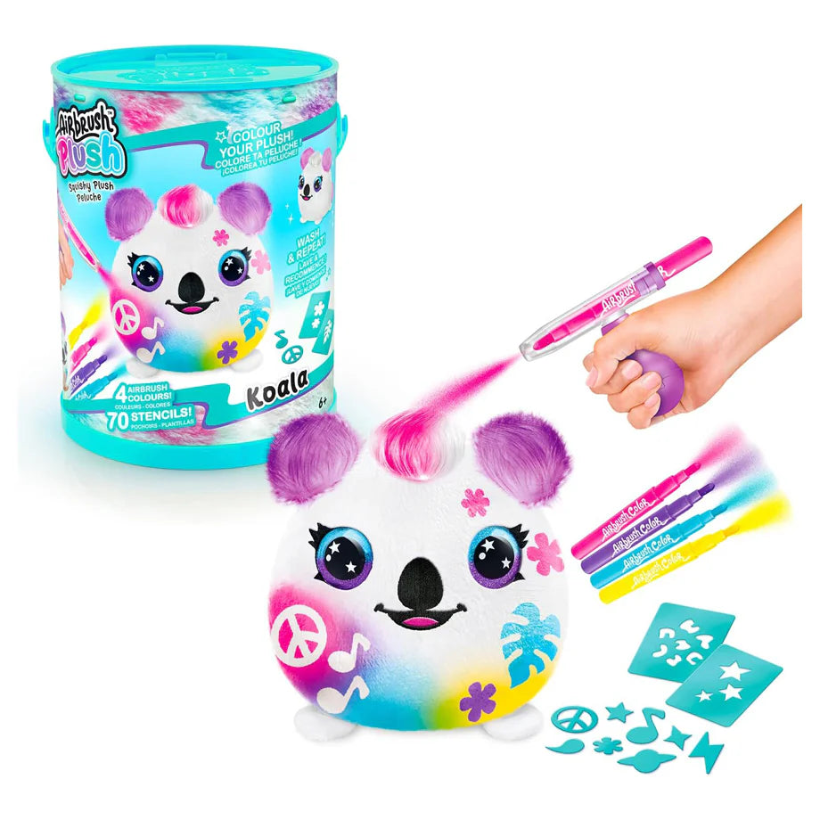 Canal Toys Style 4Ever Airbrush Plush Squish Pals Color & Paint Set (15 cm, Assorted)