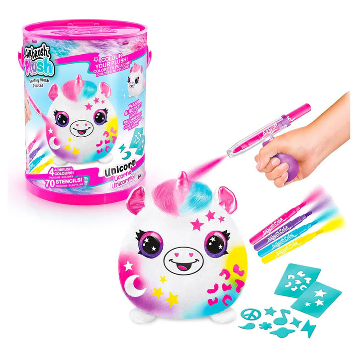 Canal Toys Style 4Ever Airbrush Plush Squish Pals Color & Paint Set (15 cm, Assorted)