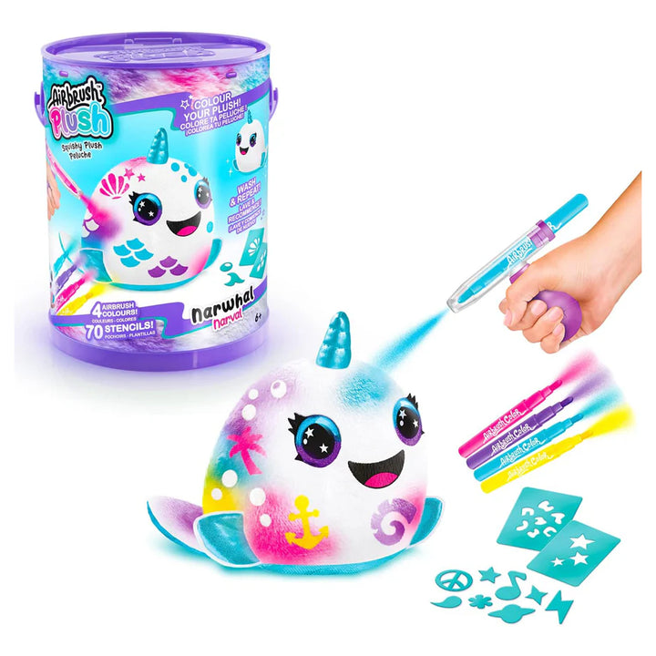 Canal Toys Style 4Ever Airbrush Plush Squish Pals Color & Paint Set (15 cm, Assorted)