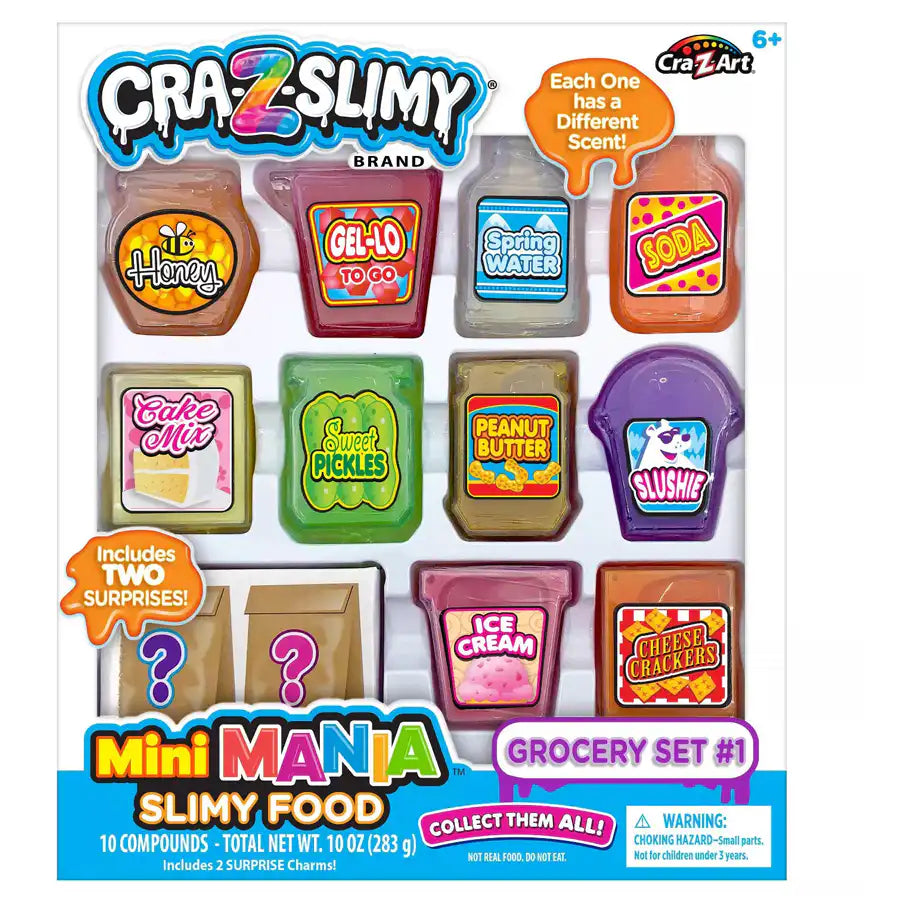 Cra-Z-Art Cra-Z-Slimy Mini Mania Slimy Food Grocery Set 10 Pieces (Assorted)