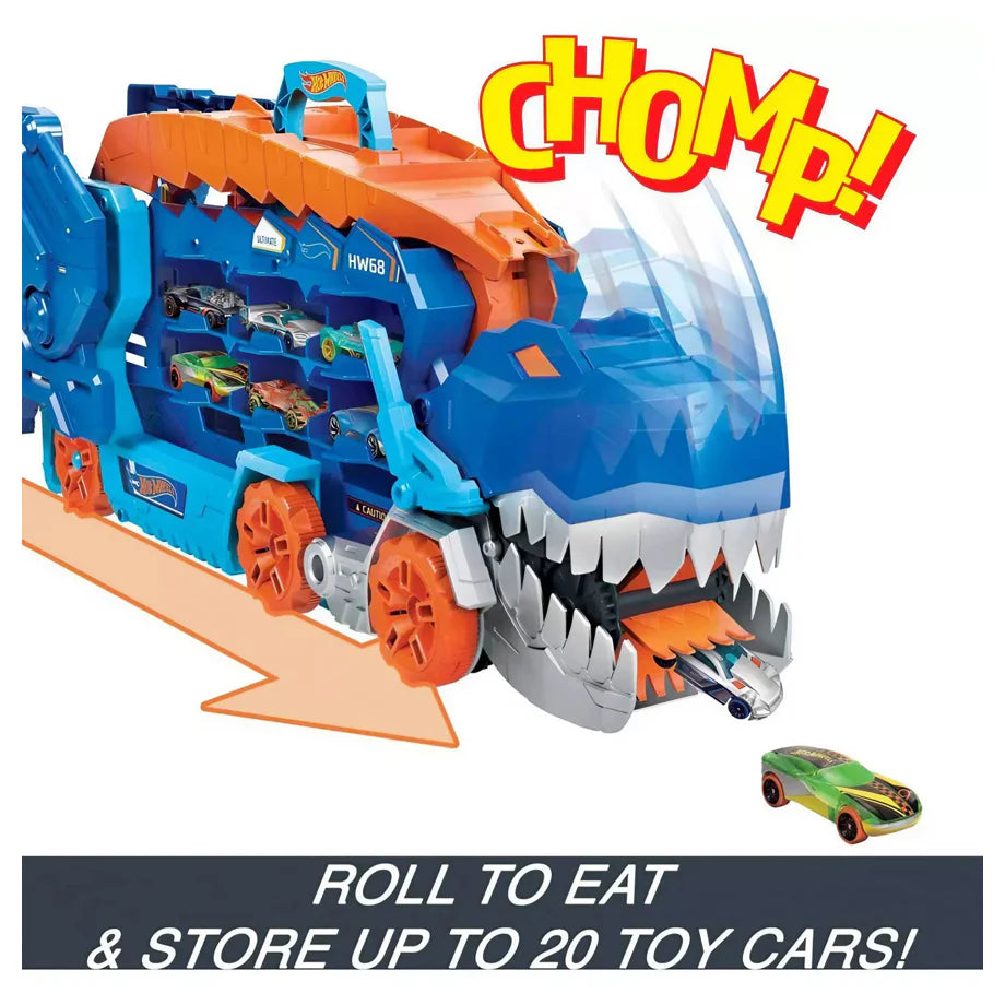 Hot Wheels City Ultimate T-Rex Transporter Hauler Set