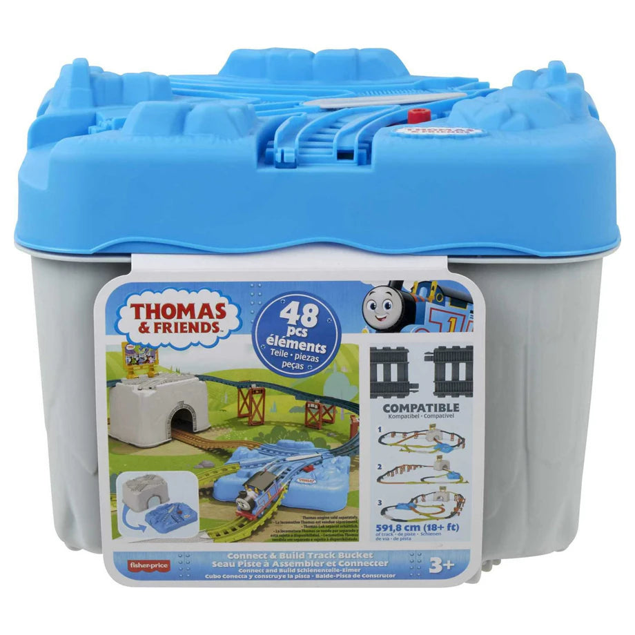 Fisher-Price Thomas & Friends Build-and-Play Train Track Set with Storage Bucket