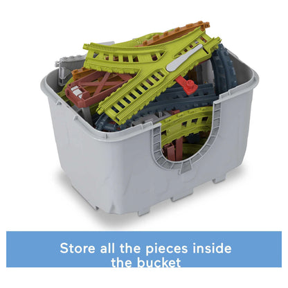 Fisher-Price Thomas & Friends Build-and-Play Train Track Set with Storage Bucket
