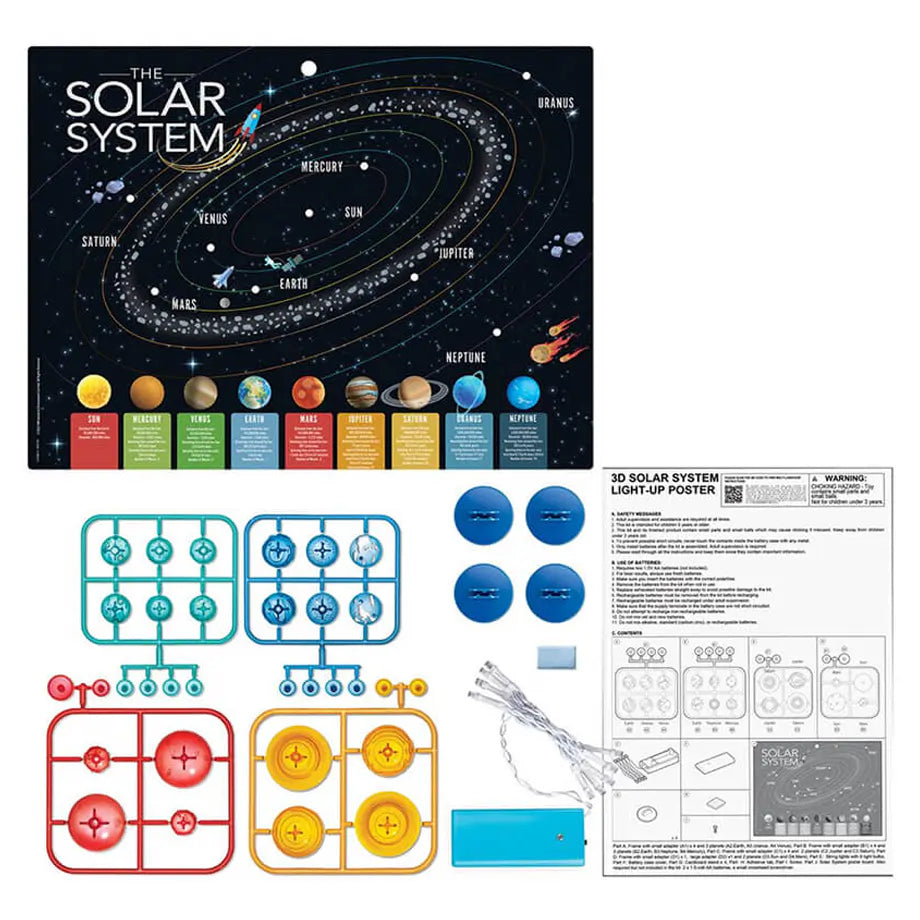 4M KidzLabs 3D Solar System Light Up Poster Board