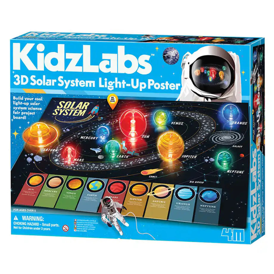 4M KidzLabs 3D Solar System Light Up Poster Board