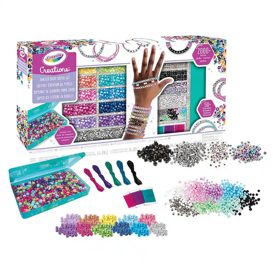 Crayola Creations Jeweled Letters & Beads Super Set (2000+ Pieces)
