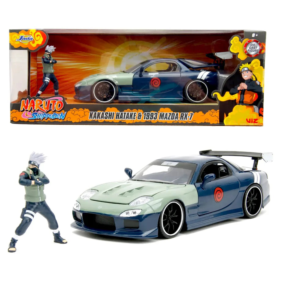 Jada Naruto Shippuden Kakashi Hatake Die-cast Figure & 1993 Mazda RX-7 Car (1:24)