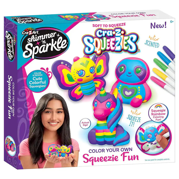 CraZ Art Shimmer ‘n Sparkle Cra-Z-Squeezies Color Your Own Squeezies Kit