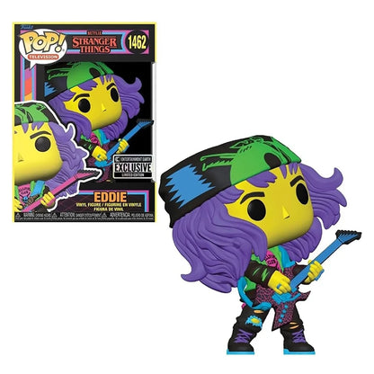 POP TV Stranger Things S4 Eddie with Guitar Blacklight Vinyl Figure (10 cm)