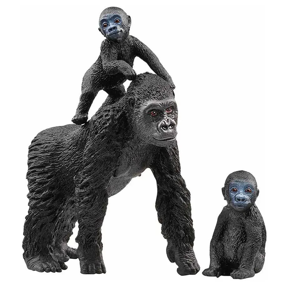 Schleich Wildlife Gorilla Family Figure with 2 Babies