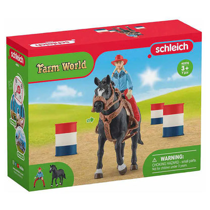 Schleich Farm World Cowgirl Barrel Racing Fun Figure with Accessories