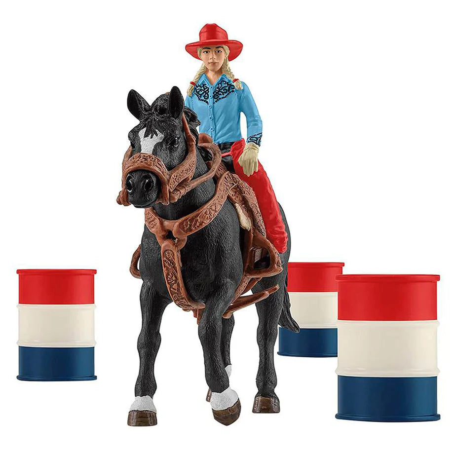 Schleich Farm World Cowgirl Barrel Racing Fun Figure with Accessories