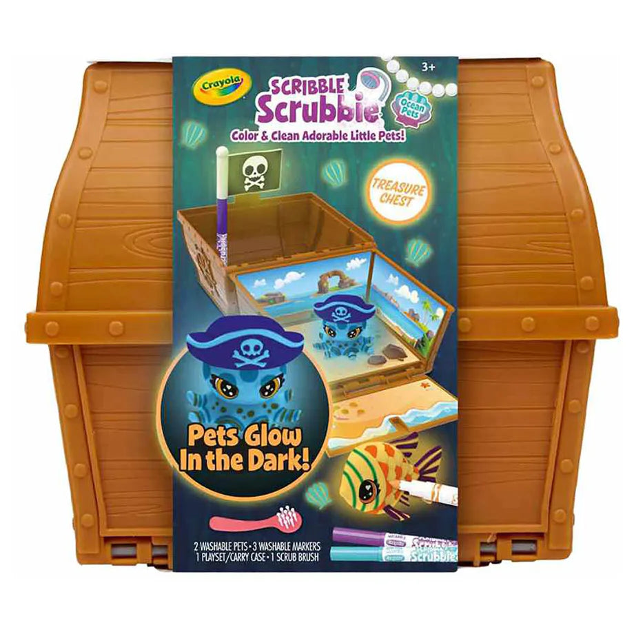 Crayola Scribble Scrubbie Glow-in-the-Dark Ocean Pets Treasure Chest Playset