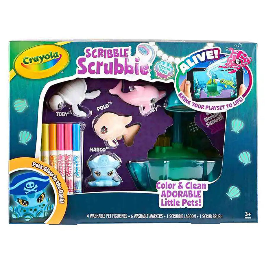 Crayola Scribble Scrubbie Glow-in-the-Dark Ocean Pets with Lagoon Playset